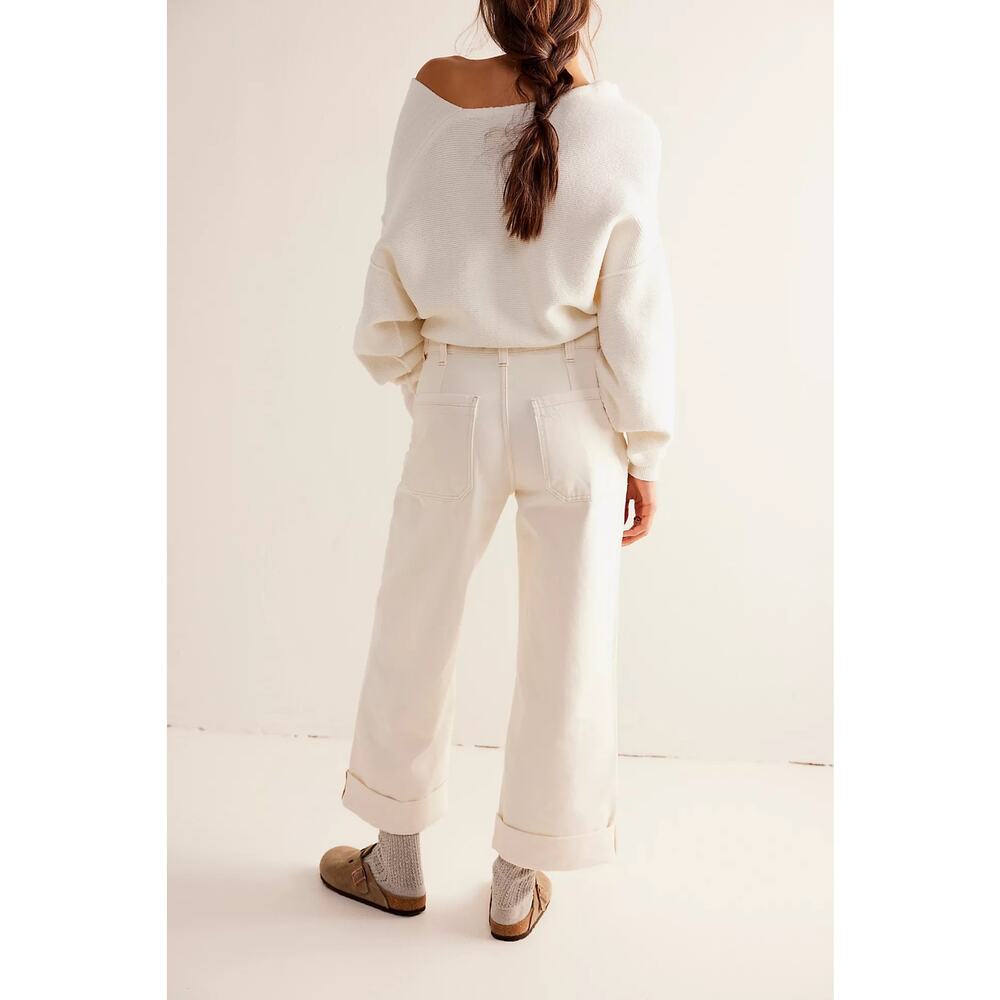 FP-We The Free Palmer Cuffed Jeans Cream Sz:33 RET$128 CURRENT - Picture 5 of 7